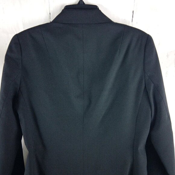 Banana Republic Stretch Womens Size 0 Wool Blend 2 Btn Black Suit Blazer Jacket - Picture 9 of 13
